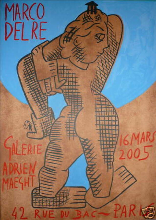 Null DEL RE Marco Affiche originale en Lithographie 2005, format 42 x 57 cm