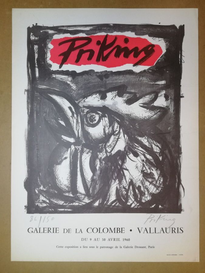 Null PRIKING Franz Vallauris Affiche originale lithographie 1960. Signée en bas &hellip;