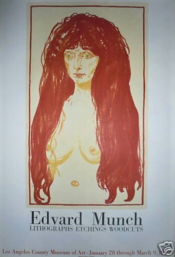Null MUNCH Edvard Affiche en Lithographie 1969. Mourlot Imp, format 52 x 75 cm
