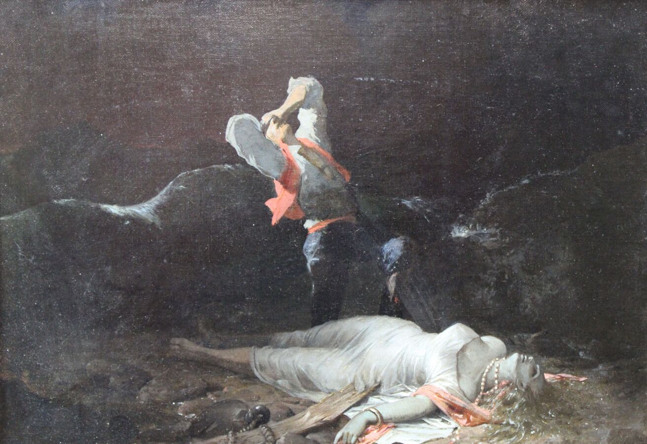 Null 法国的保罗和维多利亚，19世纪末，布面油画（修复），无签名，33x46厘米。
