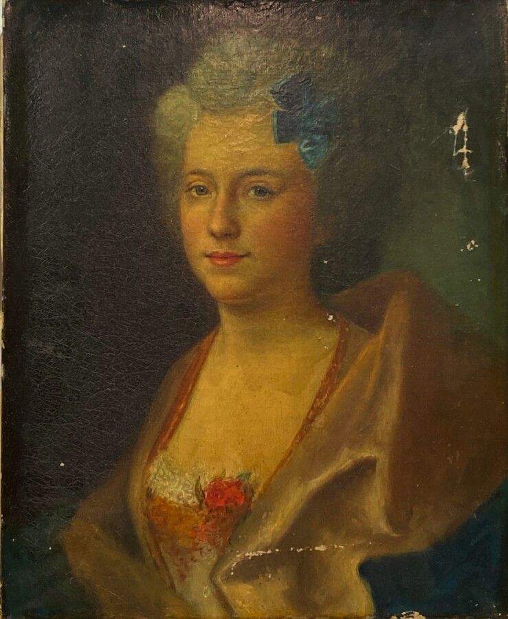 Null Französische Schule Ende des 19. Jahrhunderts: "Porträt einer Frau mit eine&hellip;