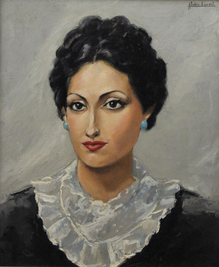 Null ABADIE-LANDEL Pierre, 1896-1972, Jeune femme brune, Öl auf Holzplatte (klei&hellip;
