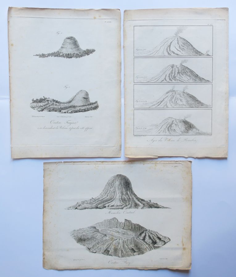 Null LA REUNION - VOLCAN - 3 Tafeln: "Cratère FAUJAS en descendant du Volcan & p&hellip;