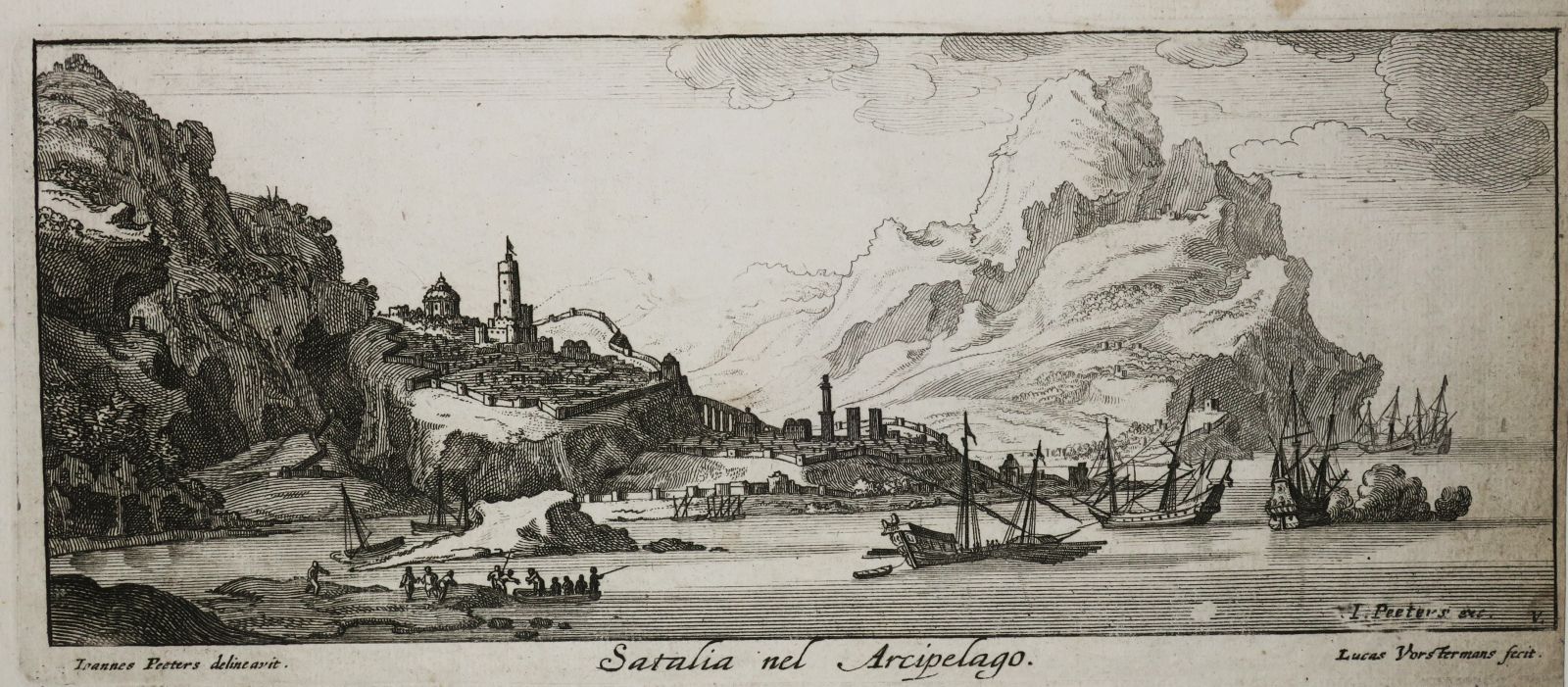 Null TÜRKEI - ANSICHT auf "(ANTALYA) Satalia nel Arcipelago". C.1690. Radiert un&hellip;