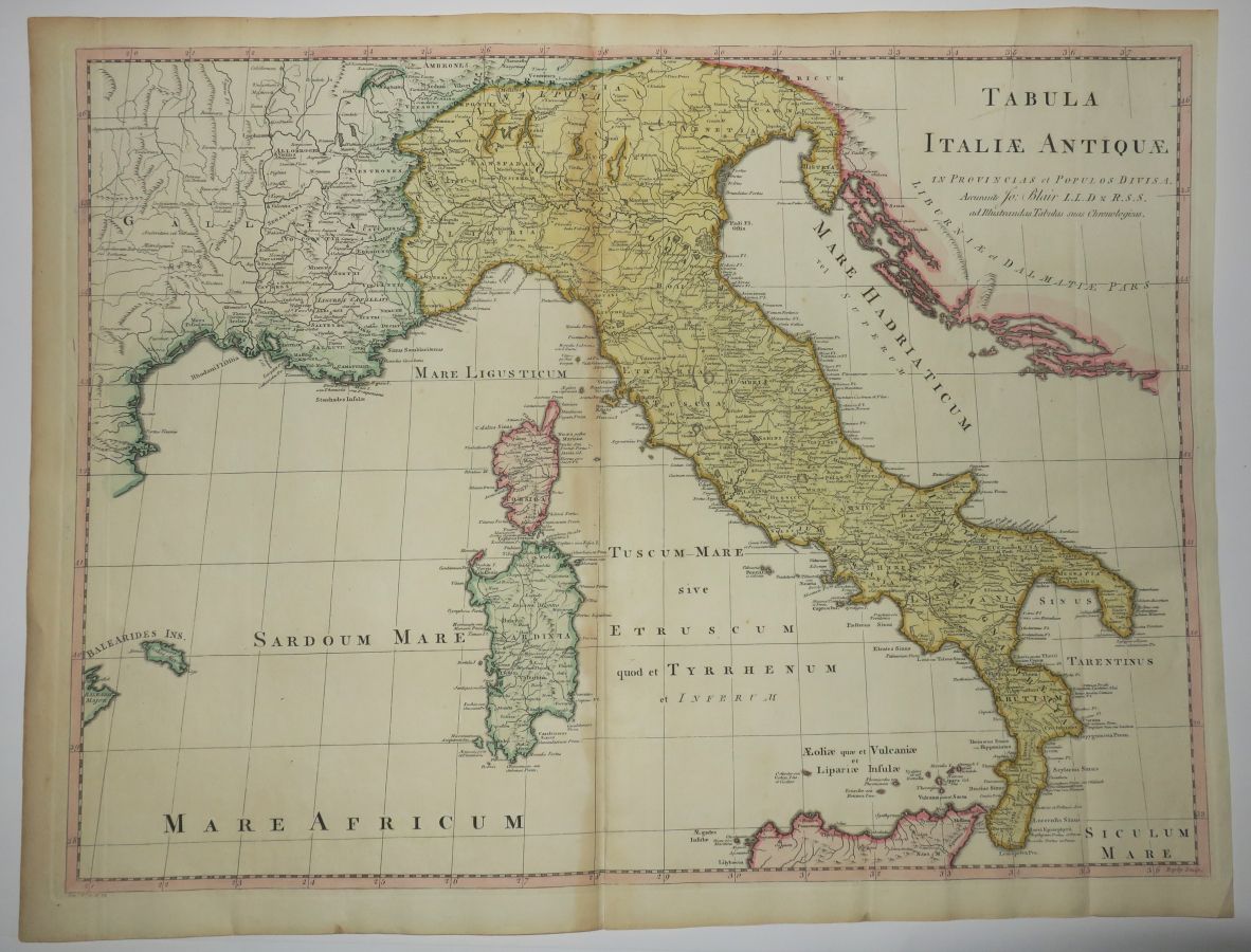 Null MAP OF ITALY - J. BLAIR - "TABULA ITALIAE ANTIQUAE IN PROVINCIAS ET POPULOS&hellip;