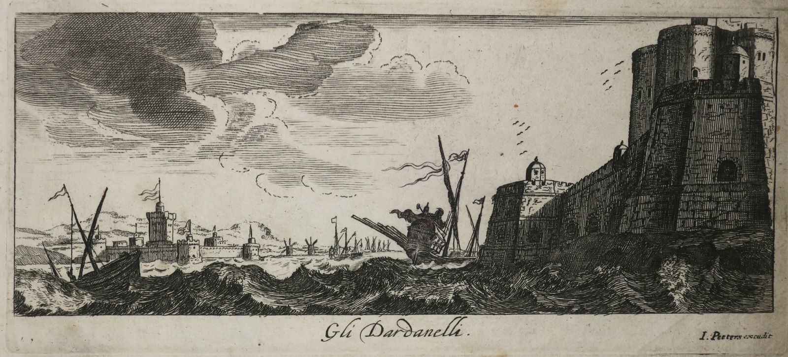 Null 土耳其 - "(DARDANELLES) Gli Dardanelli "的景观。 约1690年。 卢卡斯-沃斯特曼（1595-1675）蚀刻和雕刻。&hellip;
