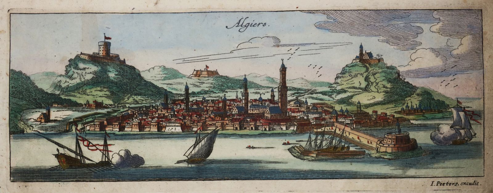 Null ALGERIE - VUE de "ALGIERS (Alger)". C.1690. Gravé à l'eau-forte et au burin&hellip;