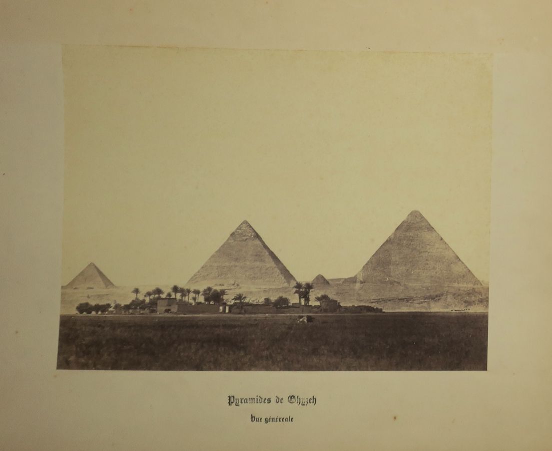 Null EGYPT - ANCIENT PHOTO from the 19th century. "PYRAMIDS OF CHYZEH, General v&hellip;