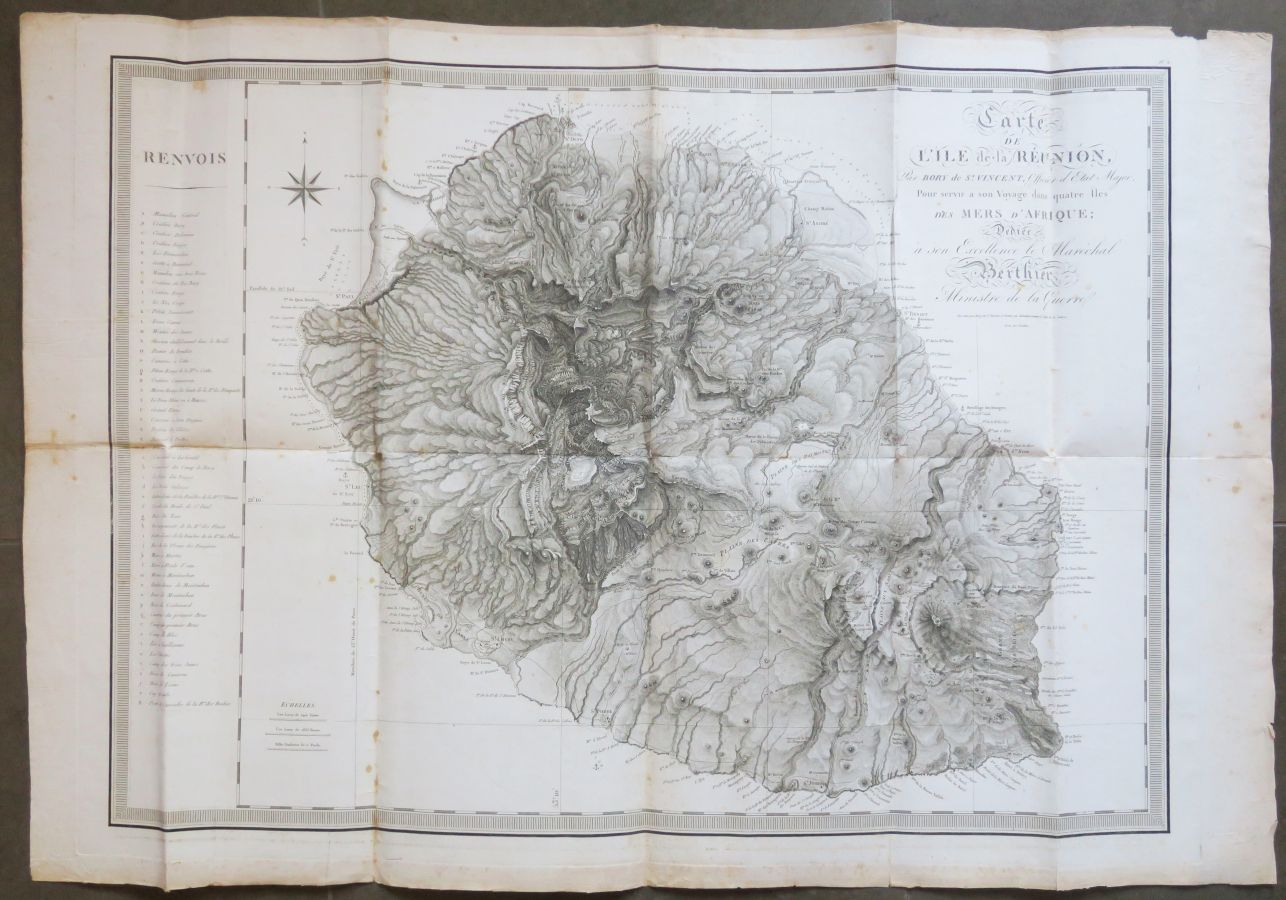 Null LA REUNION - "CARTE de l'Île de la Réunion, Par Bory de St Vincent, Officie&hellip;