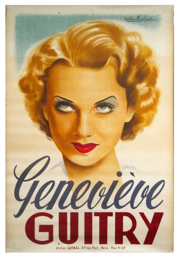 Null Gaston, Girbal (1888-1978) - [ Geneviève Guitry ] Paris, ca. 1940. Affiche &hellip;