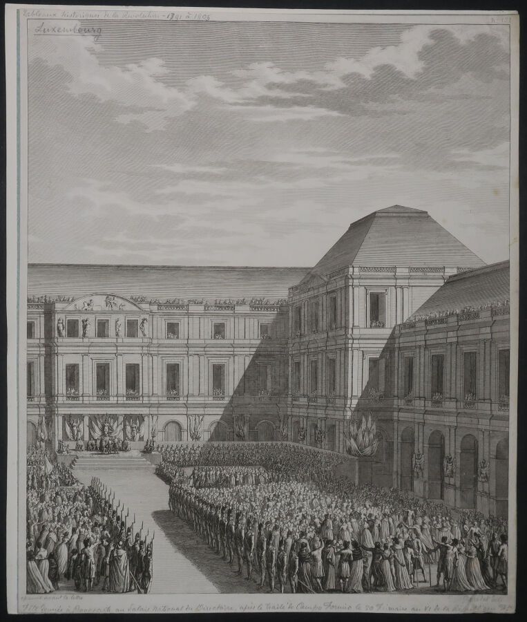 Null 纳波莱昂--"在坎波-福米奥条约之后，于共和国第六年（1797年12月10日）的弗里迈尔20日在目录国家宫给波拿巴的宴会"，约1802年。由Pierr&hellip;