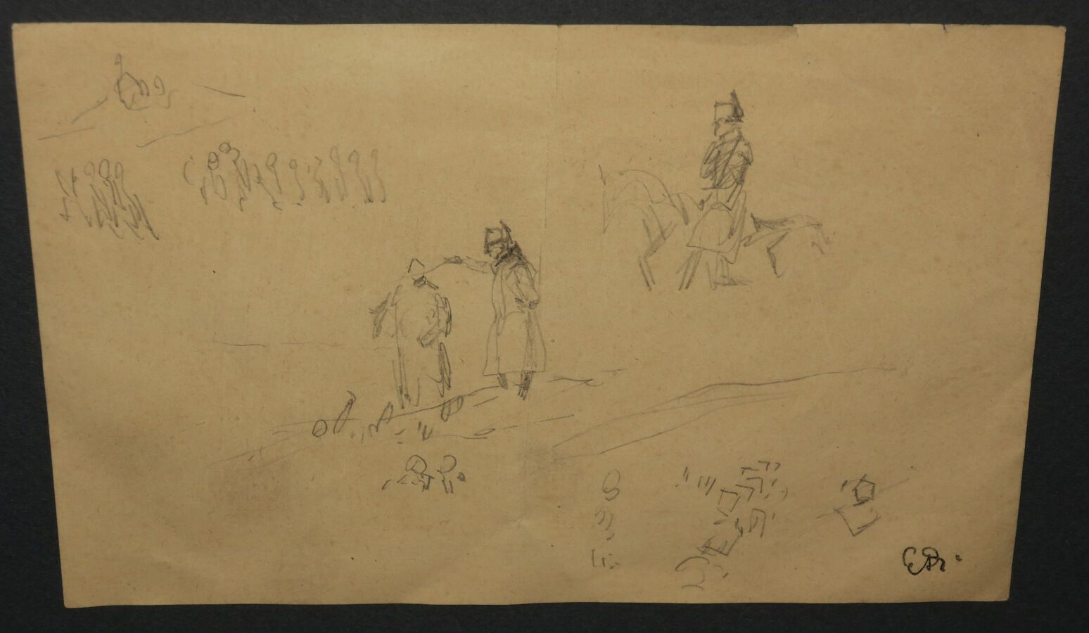 Null DETAILLE Edouard (Paris 1848 - 1912) - [Croquis, Soldats]. Dessin au crayon&hellip;