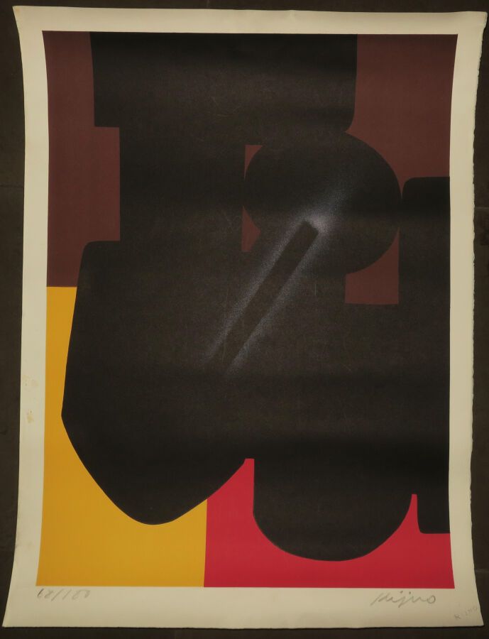 Null KIJNO Ladislas (1921-2012) - [无题创作]。彩色平版印刷。纬线纸上的漂亮样张，编号为68/180，有艺术家的铅笔签名。边缘&hellip;