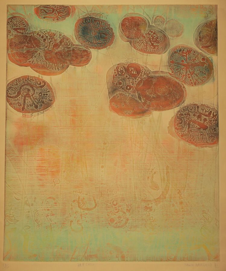 Null 长谷川正一（日本，生于1929年）--"扎索"。1912.彩色印刷的原始蚀刻画。日期在图版的左下角。纬线纸上的样张，公证号为67/100，有艺术家的铅&hellip;