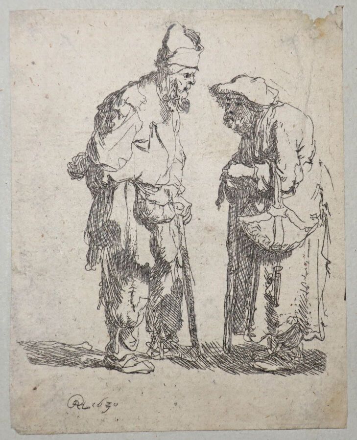 Null REMBRANDT Harmenszoon van Rijn (1606 1669) - "Gueux et gueuse". C. 1630. Ea&hellip;