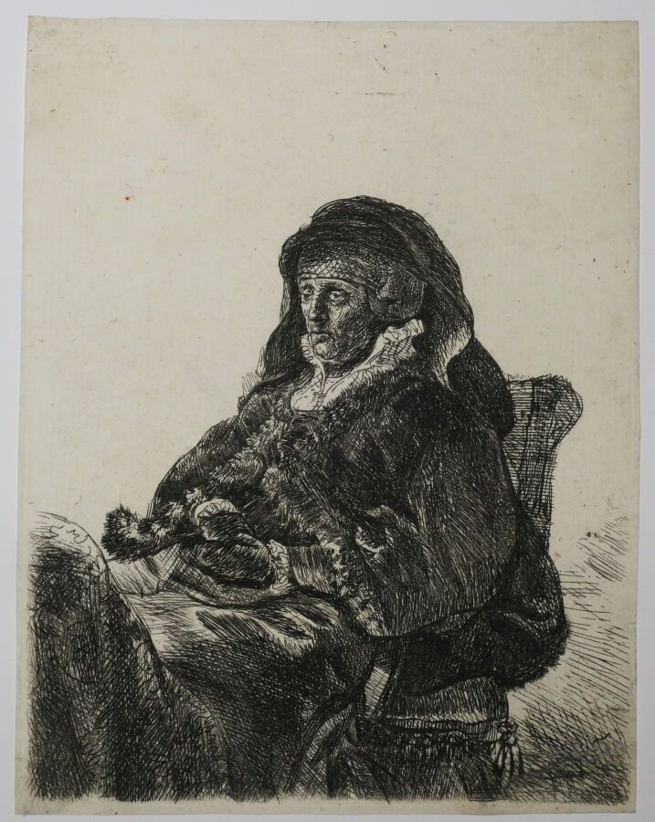 Null REMBRANDT H. Van Rijn (1606 - 1669) - "Rembrandt's Mother in Widow's Dress &hellip;