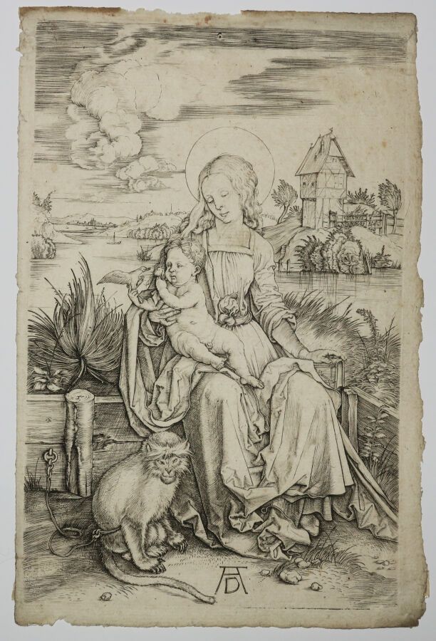 Null DÜRER Albrecht (1471 - 1528) - "La Vierge et l'Enfant au singe". C.1498. Bu&hellip;