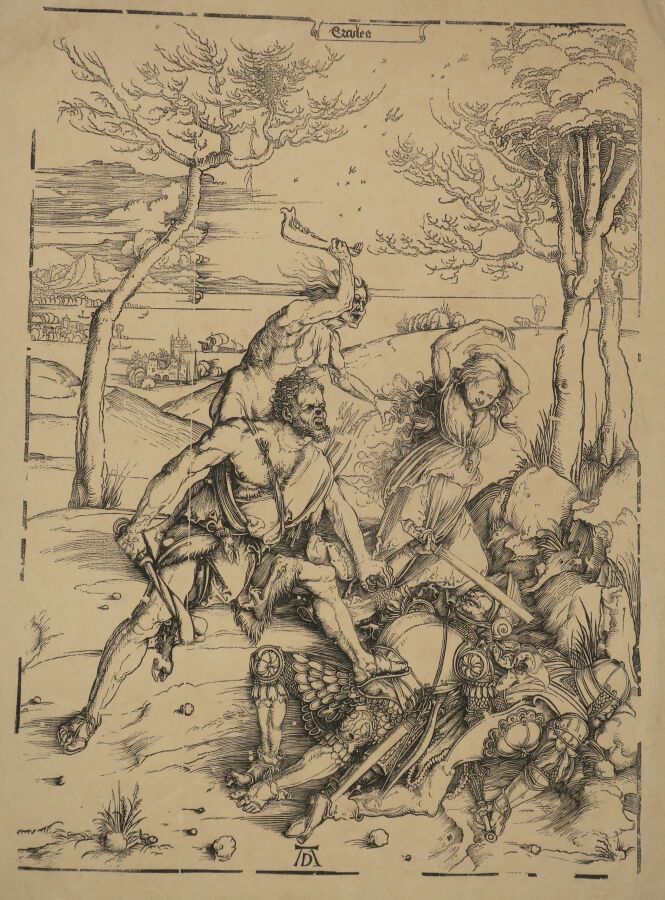 Null DÜRER Albrecht (1471 - 1528) - "Ercole che conquista Caco". 1496 circa. Xil&hellip;