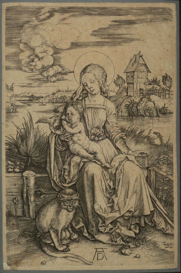 Null DÜRER Albrecht (1471 - 1528) - "La Vierge et l'Enfant au singe". C.1498. Bu&hellip;