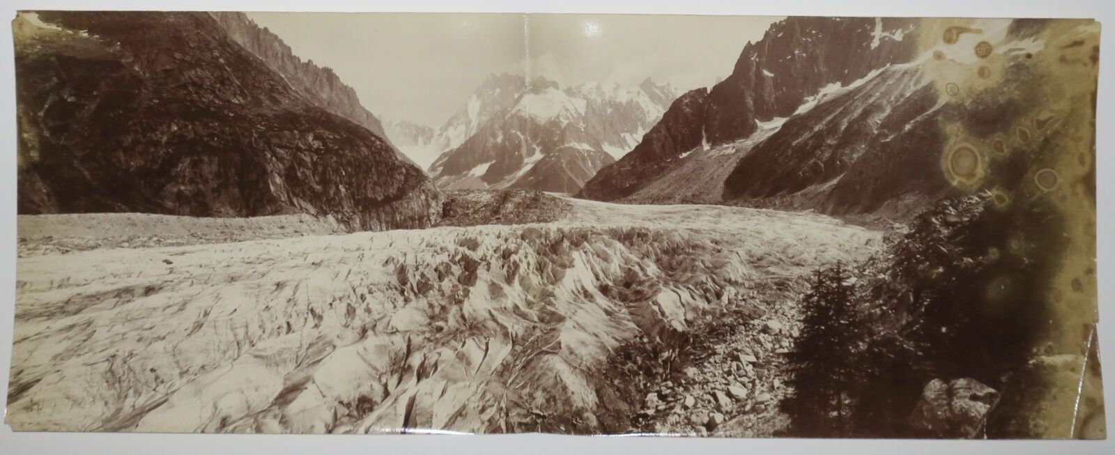 Null MONT-BLANC - HAUTE-SAVOIE (74) - MER DE GLACE (CHAMONIX) 的古代照片。21,5 x 56 厘米&hellip;