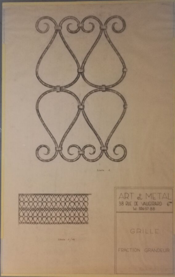 Null POILERAT Gilbert Art and Metal. Fractional size grid Preparatory drawing in&hellip;
