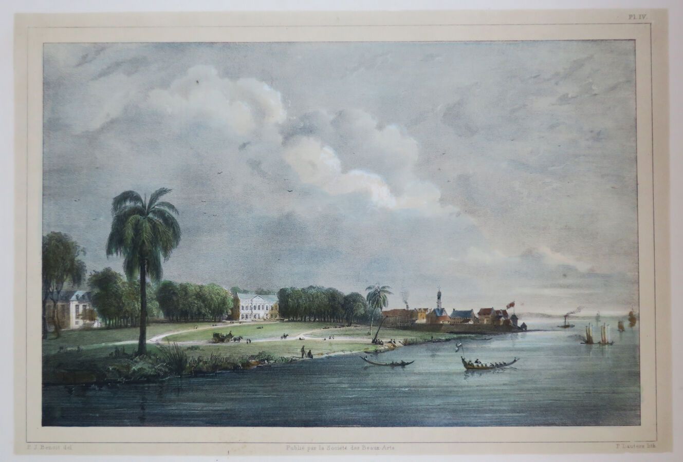 Null SURINAME - 19th century lithograph by Benoist, on wove paper. Antique color&hellip;