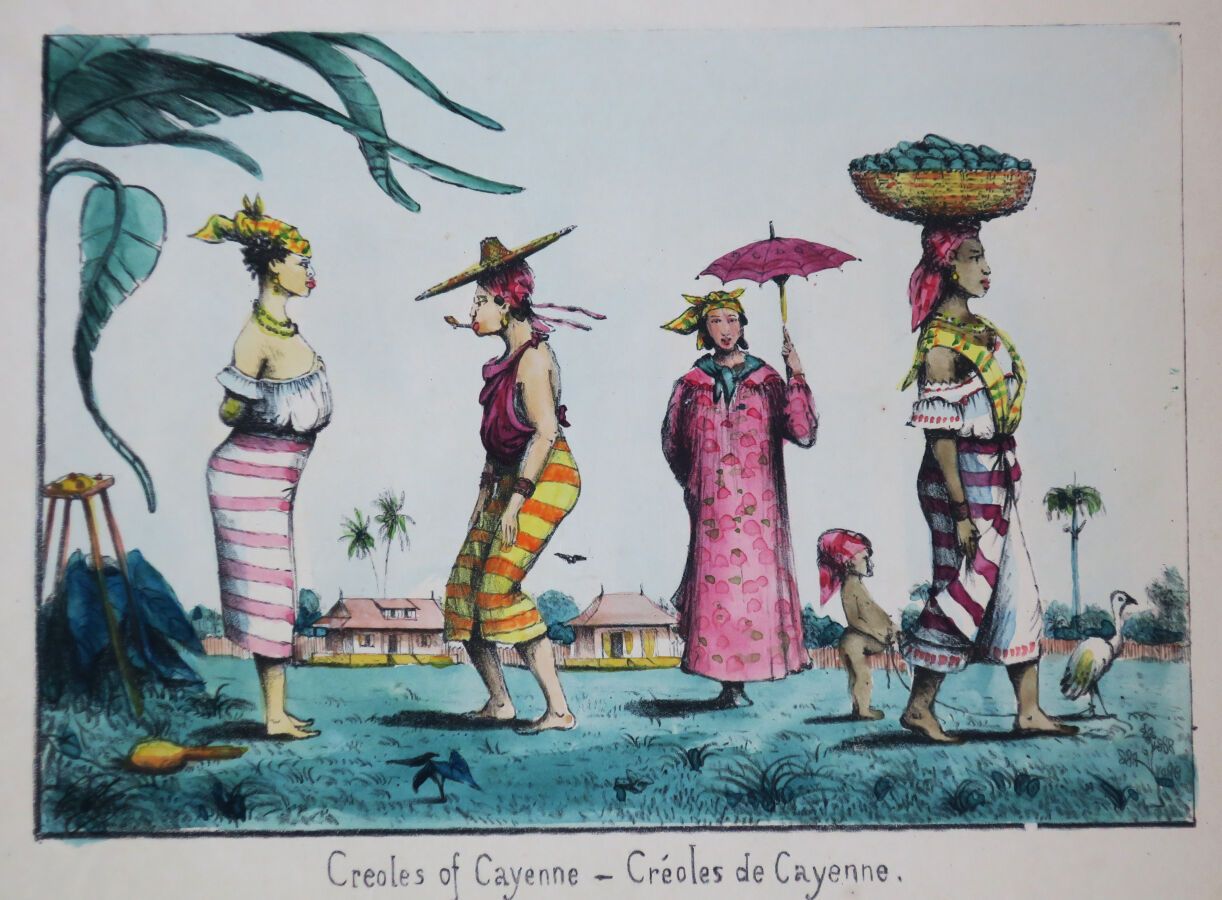 Null GUYANA - "CREOLI DI CAYENNE - Creoli di Cayenne". XIX secolo. Litografia. C&hellip;