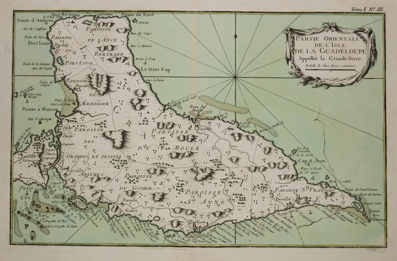 Null GUADELOUPE - MAP of the "PARTIE Orientale de l'ISLE DE LA GUADELOUPE appelé&hellip;