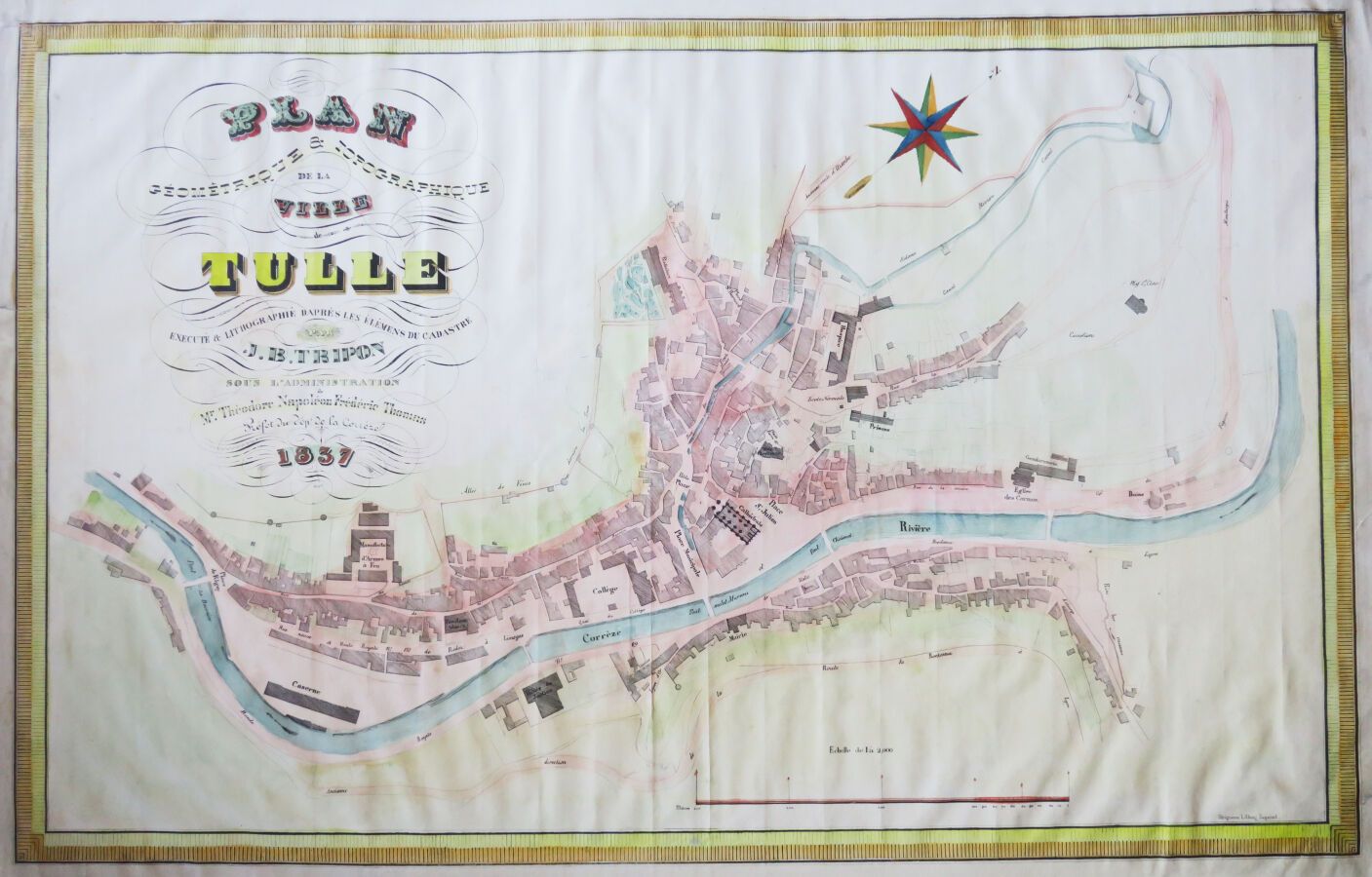 Null CORREZE (19) - 大幅 "图勒市的几何和地形图，由J.B. TRIPON在科雷兹省省长Théodore Napoléon Frdéric &hellip;