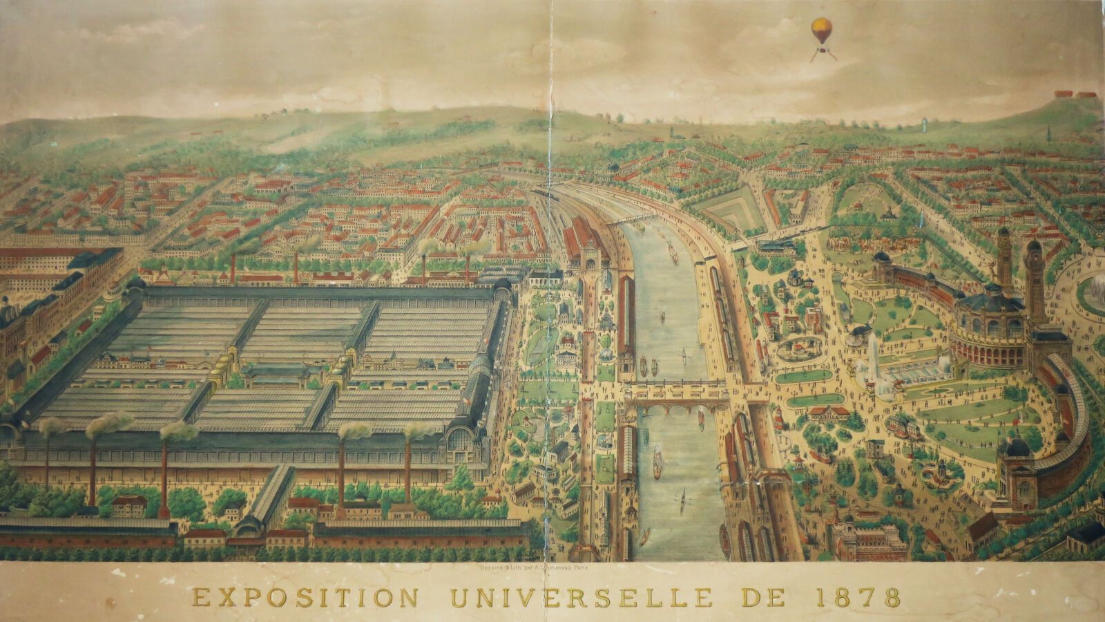 Null 巴黎--"1878年世界博览会/Palais和PARCS DU CHAMP DE MARS和DU TROCADERO全景图"。19世纪。由A. CHE&hellip;