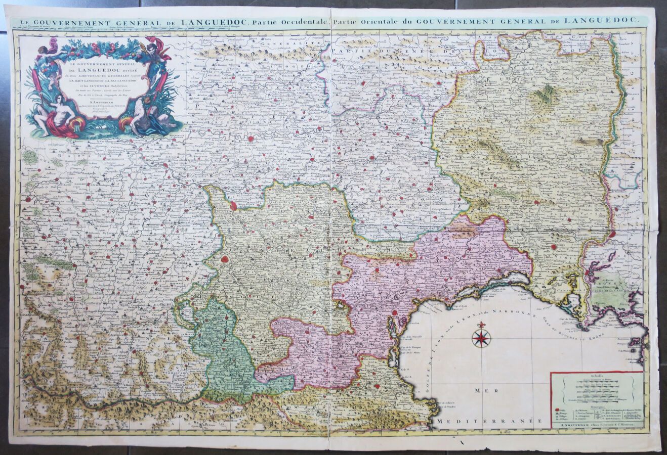 Null LANGUEDOC - LARGE MAP of the "General Government of Languedoc divided into &hellip;