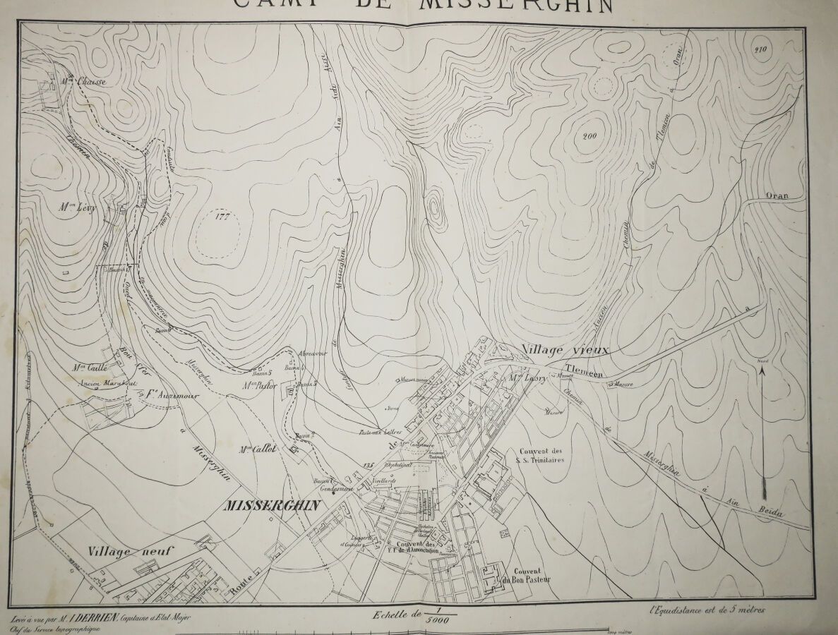 Null ALGERIE - PLAN du "CAMP de MISSERGHIN". XIXème. Levé à vue par M. I. Derrie&hellip;