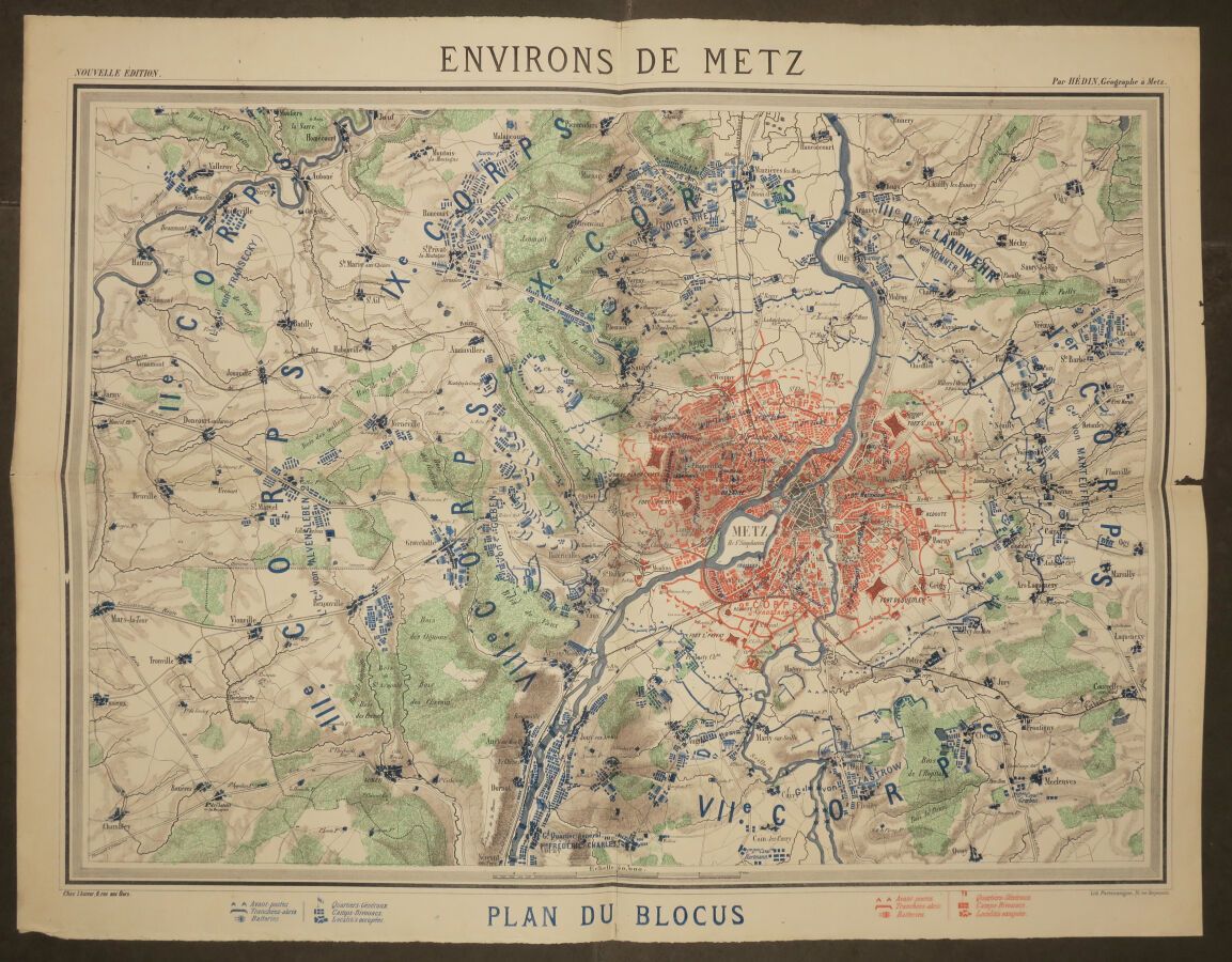 Null MOSELLE (57) - MAPPA di "ENVIRONS DE METZ - PLAN DU BLOCUS", del geografo H&hellip;