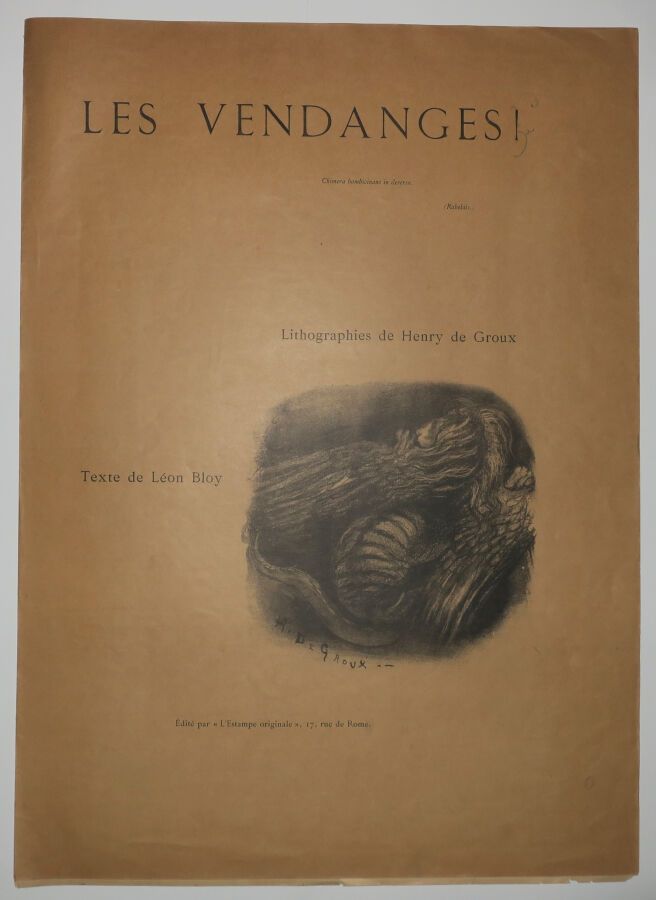 Null 格劳克斯-亨利-德(1866 - 1930) - "Les vendanges, La vigne abandonnée" 。大对开本，包含一幅石版画&hellip;