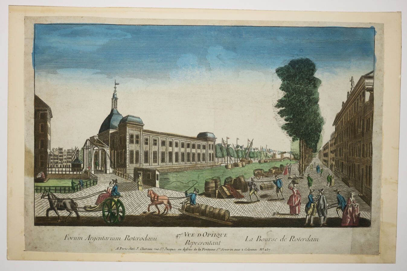 Null PAYS-BAS - VUE D'OPTIQUE - VUE de "La BOURSE DE ROTERDAM". Gravure en color&hellip;