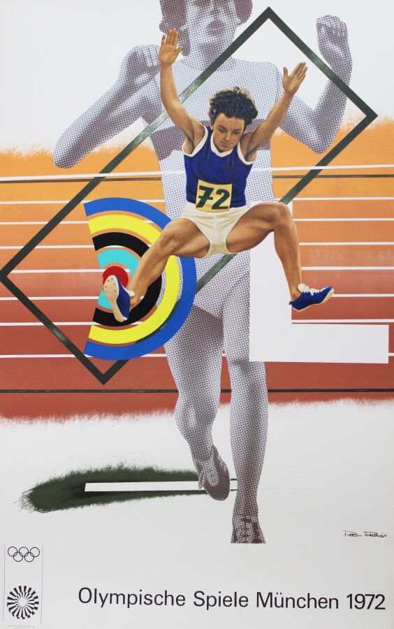 Null 菲利普斯-彼得（英国艺术家，生于1939年）--1972年慕尼黑奥运会的海报--"Olympische Spiele München 1972"。原始&hellip;