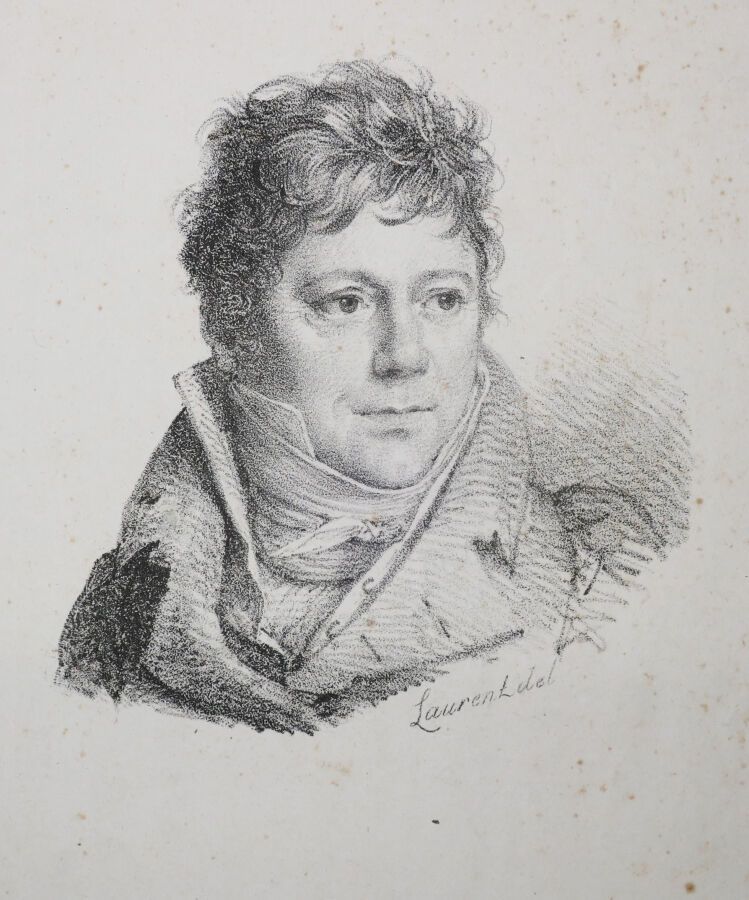 Null 石墨画不可能 - 西蒙-切纳（1758-1832）的肖像，歌手。十九世纪初。让-安托万-劳伦特（1763 - 1832）石印。在盘中签名。参考文献：I&hellip;