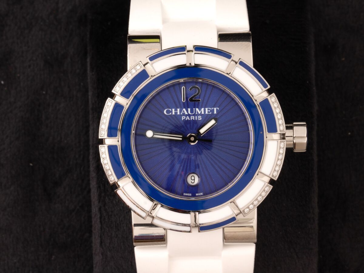 Null CHAUMET, reloj de pulsera de señora "Class One", con caja redonda de acero &hellip;