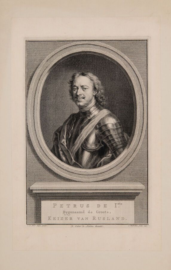 Null Jacob Houbraken, d'après K. De Moor. Portrait de Pierre Ier. Amsterdam, 175&hellip;