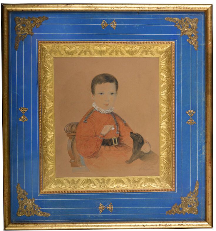 Null 米哈伊尔-捷列别诺夫。年轻的亚历山大-瓦西里耶维奇-扎克雷夫斯基的画像。大约1840年。
水彩和水粉画在纸上。15 x 13厘米。右下方有墨水签名。背&hellip;