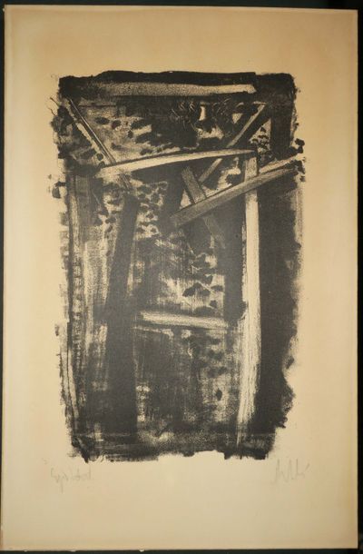 Null DEBRE Olivier (Paris 1920 † 1999) - [Figure abstraite]. Lithographie origin&hellip;