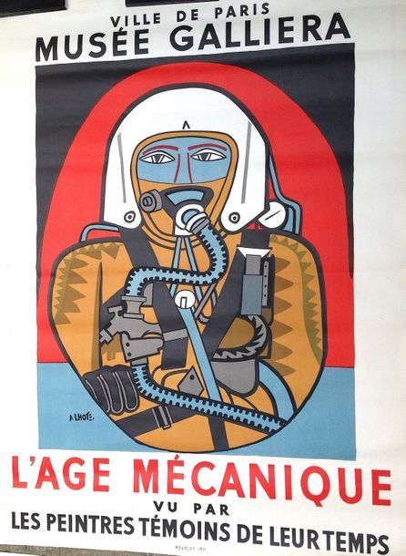 Null LHOTE André "L'age mécanique" Affiche en lithographie 1959 Réalisée pour un&hellip;