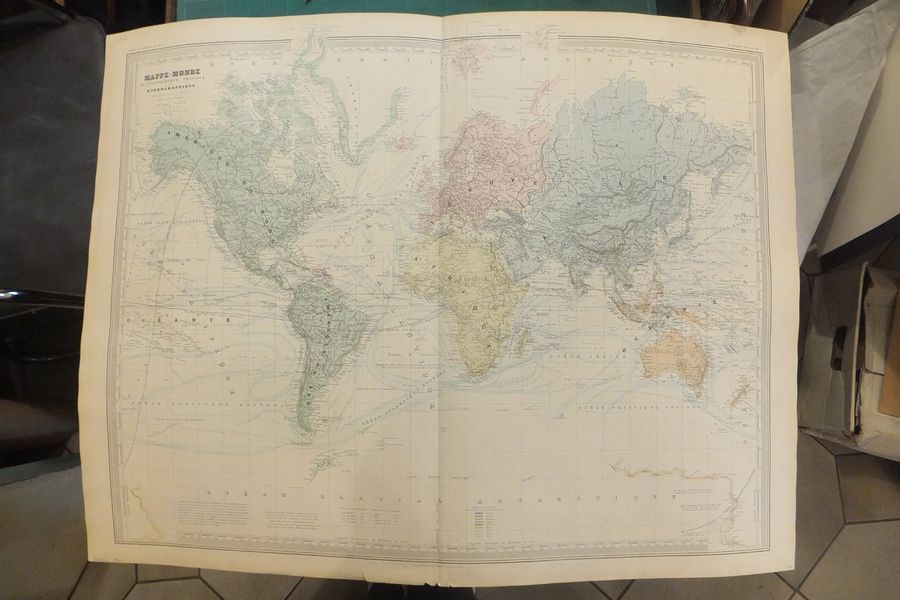 Null MAPPEMONDE - PLANISPHERE, Mappe-Monde planisphérique, physique et hydrograp&hellip;