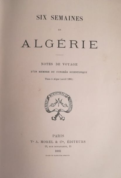 Null PULLIGNY (Félix-Augustin de) 

Six semaines en Algérie. Notes de voyages d'&hellip;
