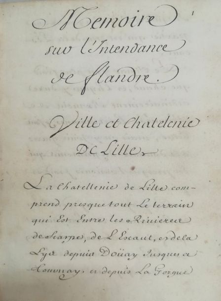 Null 

DUGUÉ DE BAGNOLS (Dreux-Louis)

Mémoire sur l'intendance de Flandre. In-4&hellip;