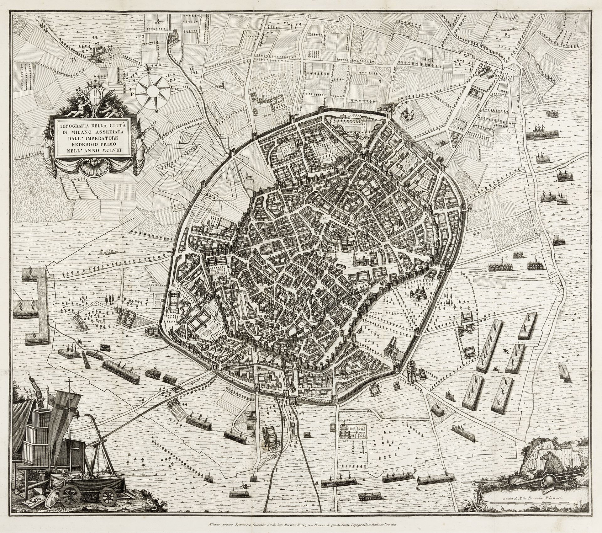 [FUMAGALLI, Angelo (1728-1804), mappa tratta da:] - Le vicende di Milano d... [F&hellip;