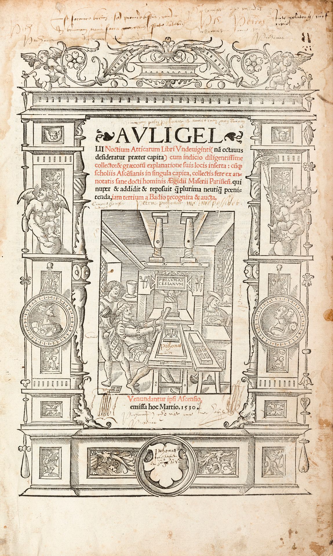 GELLI, Aulio (ca.123-180) - Noctium atticarum. Parigi: Bado Ascensio, 1530... GE&hellip;
