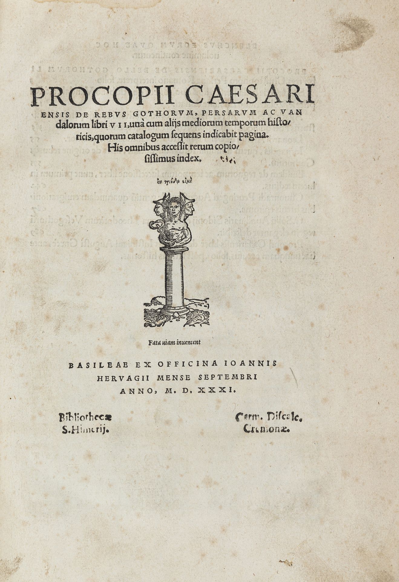 Null PROCOPIO DI CESAREA (490-565 d.C.) - De rebus Gothorum, Persarum ac Vandalo&hellip;