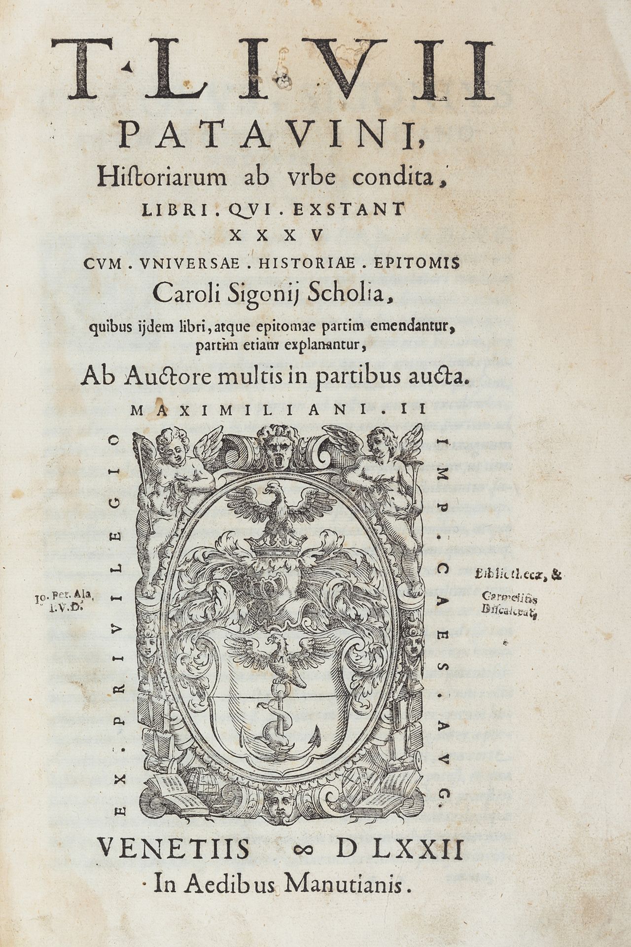 Null TITO LIVIO (59 a.C.-17 d.C.) - SIGONIO, Carlo (1520-1584) - Historiarum ab &hellip;