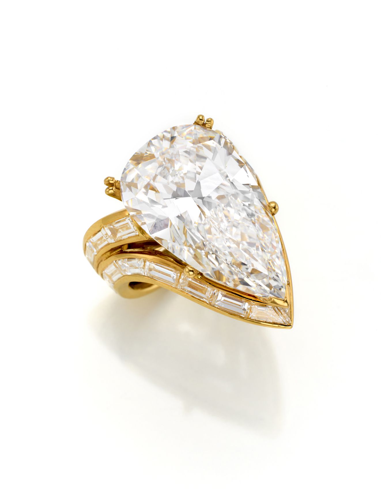 Null Bague en or jaune en forme de poire de ct. 16,44 diamant bague en or jaune &hellip;